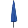 VIDAXL Parasol d'exterieur avec LED et mat en metal 400 cm Bleu azure