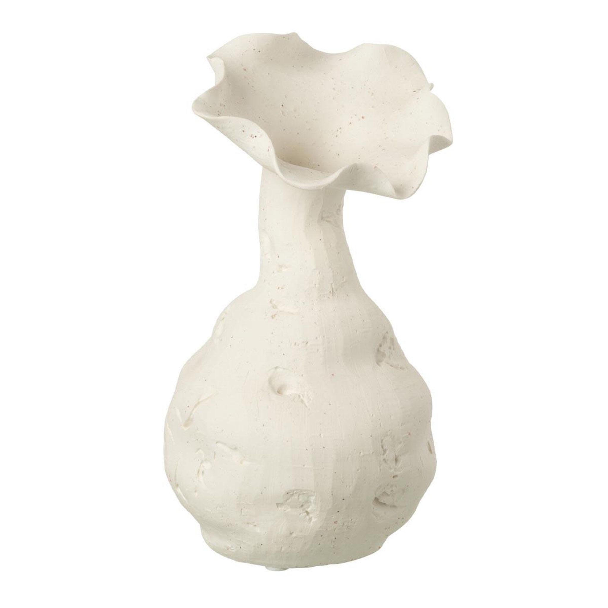 J-LINE Vase déco en céramique  helix  24cm blanc
