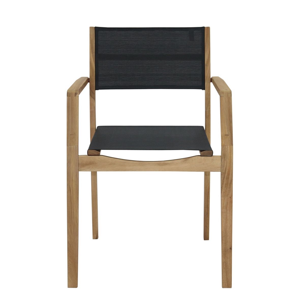 GARDENSTAR Fauteuil de jardin en bois d'accacia et textilène