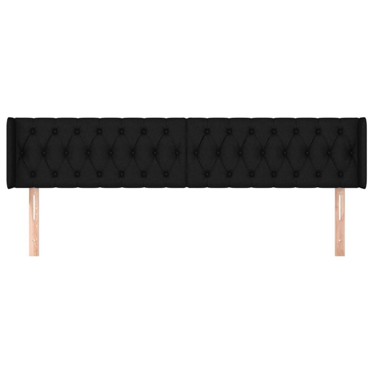 VIDAXL Tete de lit avec oreilles Noir 203x16x78/88 cm Tissu