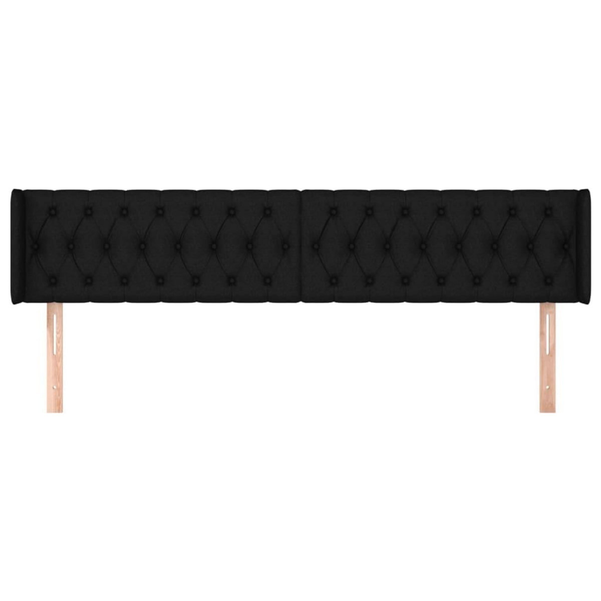 VIDAXL Tete de lit avec oreilles Noir 203x16x78/88 cm Tissu