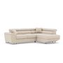 Voir la diapositive 2 : BEST MOBILIER Baoji - canapé d'angle droit 5 places convertible avec têtières et coffre en velours côtelé