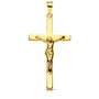 Voir la diapositive 1 : L'ATELIER D'AZUR Pendentif  - Médaille Christ sur la Croix Or 18 Carats 750 Jaune - Chaines Offertes