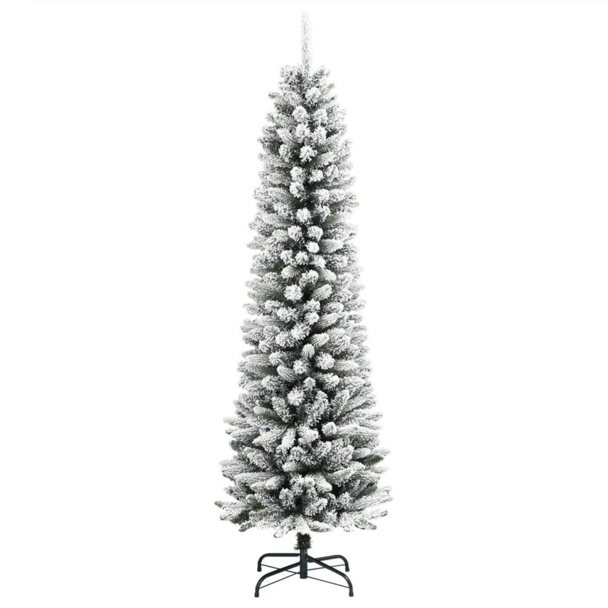 VIDAXL Sapin de Noël artificiel mince avec neige floquee 150 cm PVC/PE