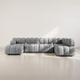 Voir la diapositive 2 : LISA DESIGN Ruby - canapé panoramique modulable d'angle droit 7 places en velours texturé