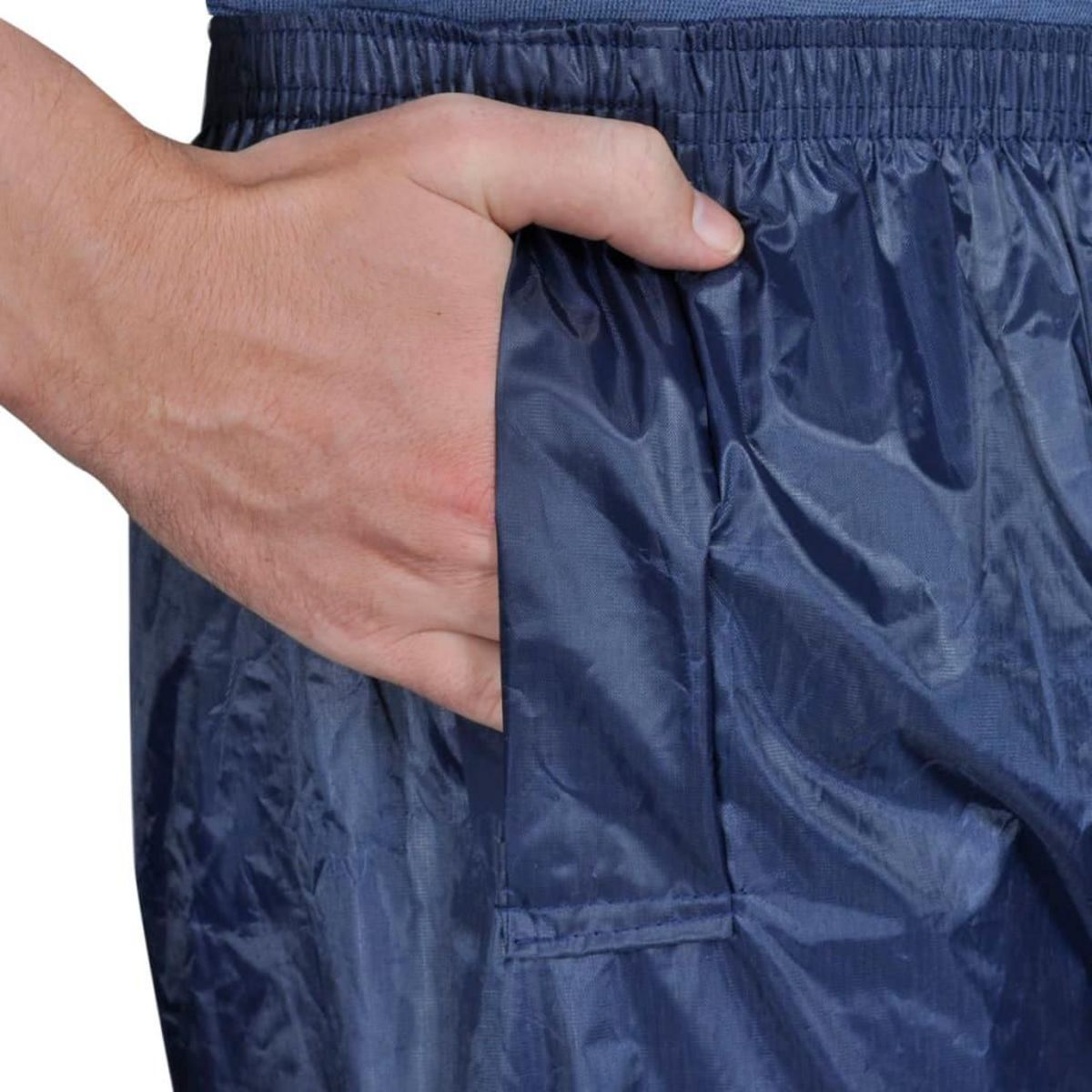 VIDAXL Combinaison de pluie avec capuche 2 pieces Bleu marine XXL