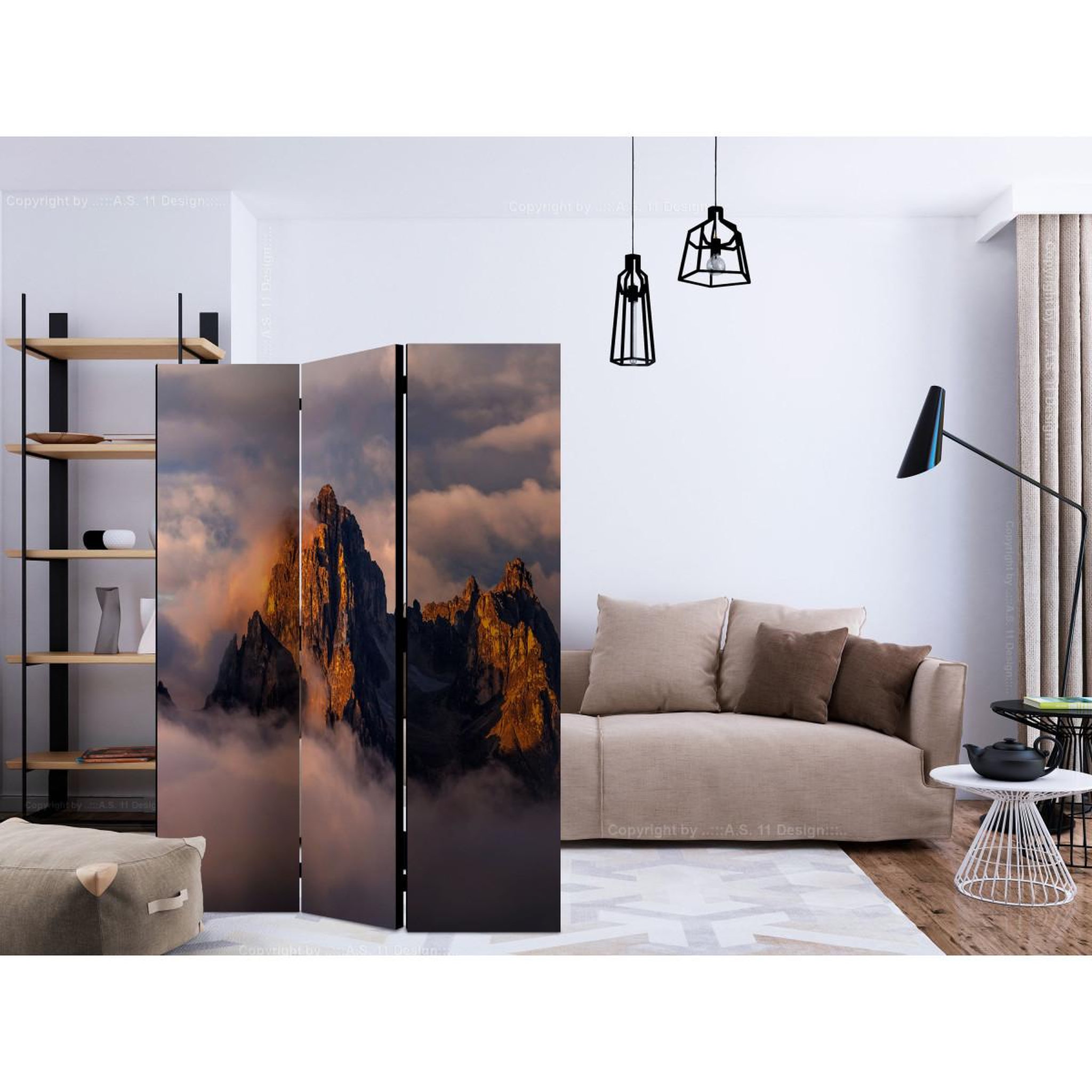 Voir la diapositive 2 : Paris Prix Paravent 3 volets  arcana of clouds  135x172cm