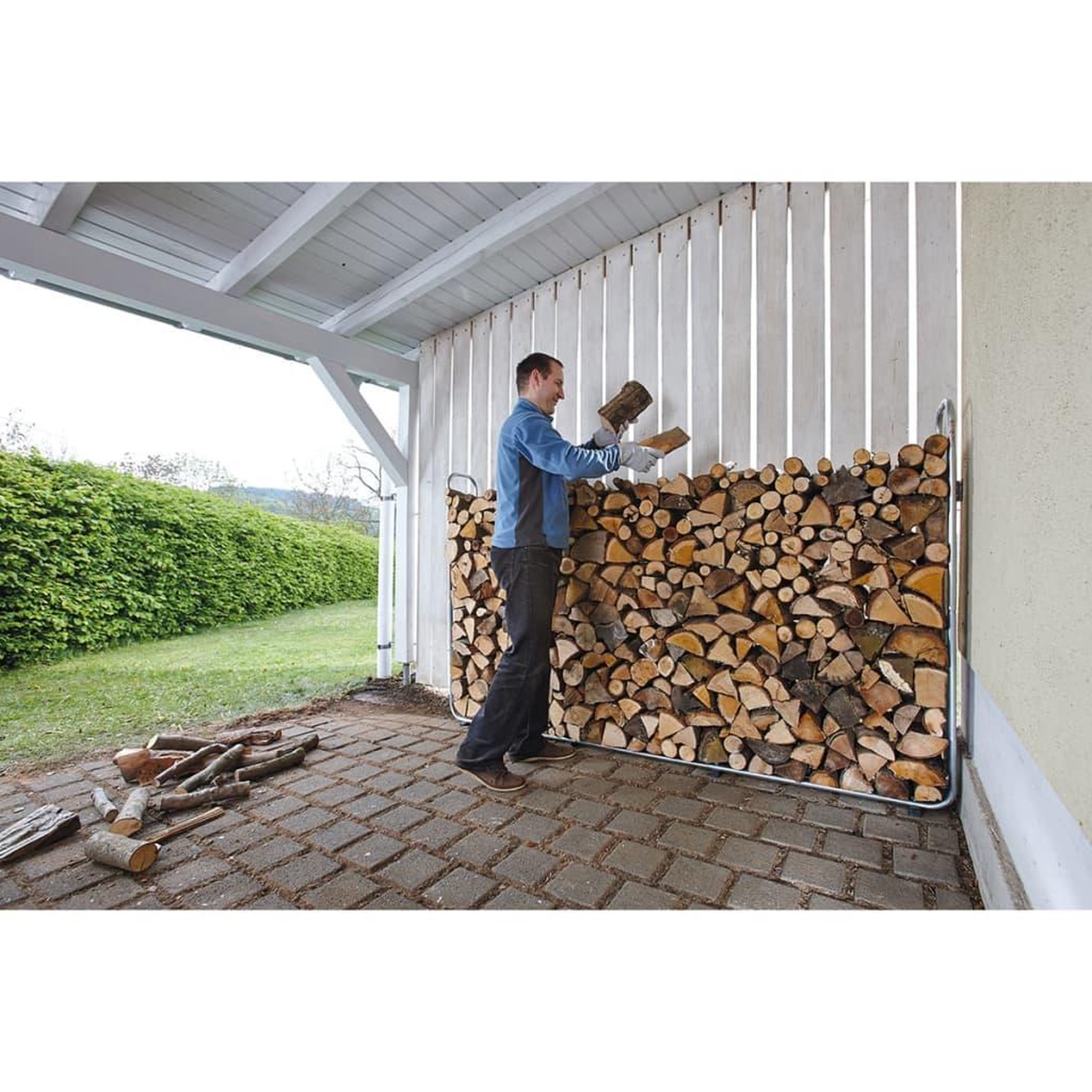 Voir la diapositive 4 : WOLFCRAFT Wolfcraft Support d'empilement de bois de chauffage modulaire XXL