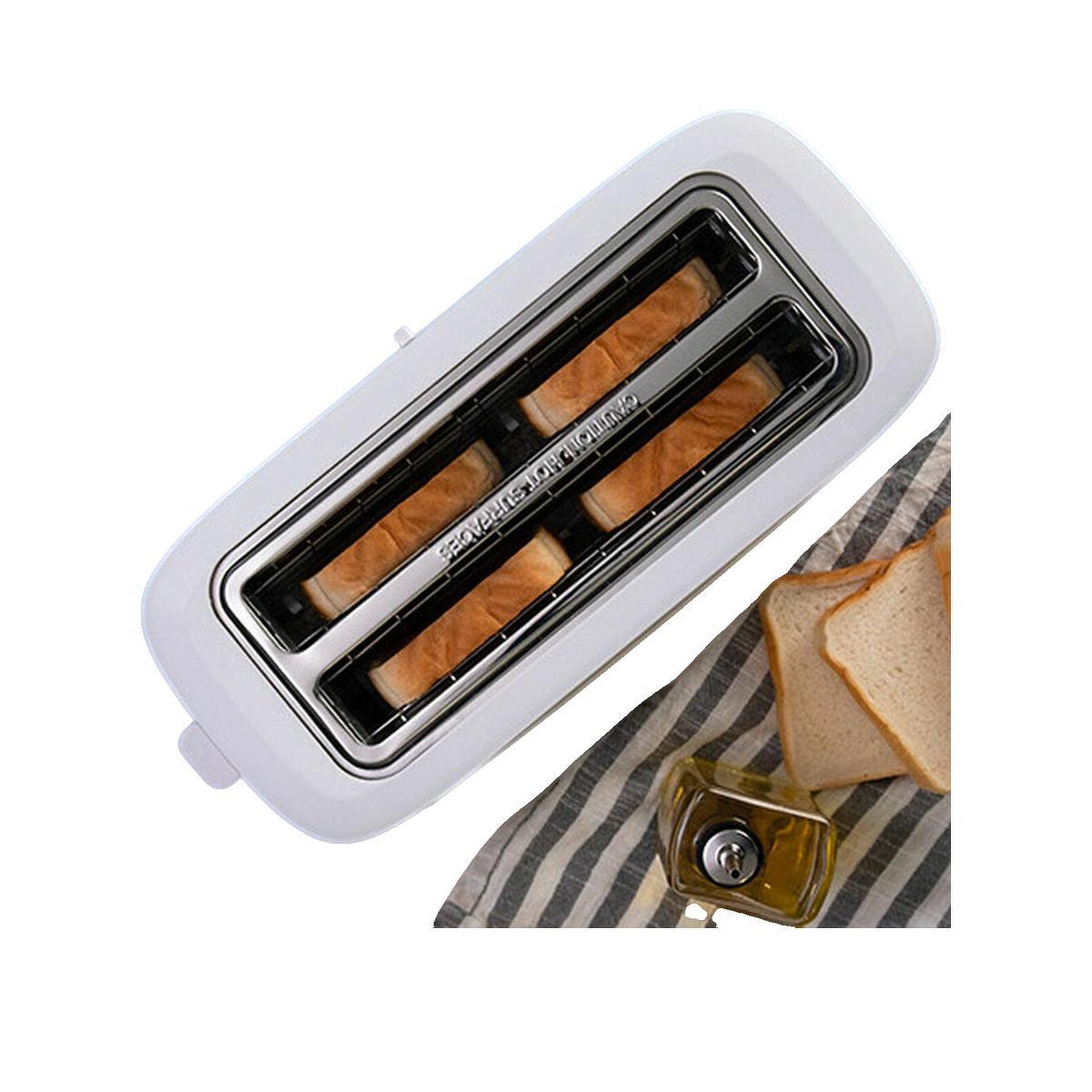 Voir la diapositive 3 : CECOTEC Grille-pain Cecotec Grille-pain Haute Performance 4 tranches blanc