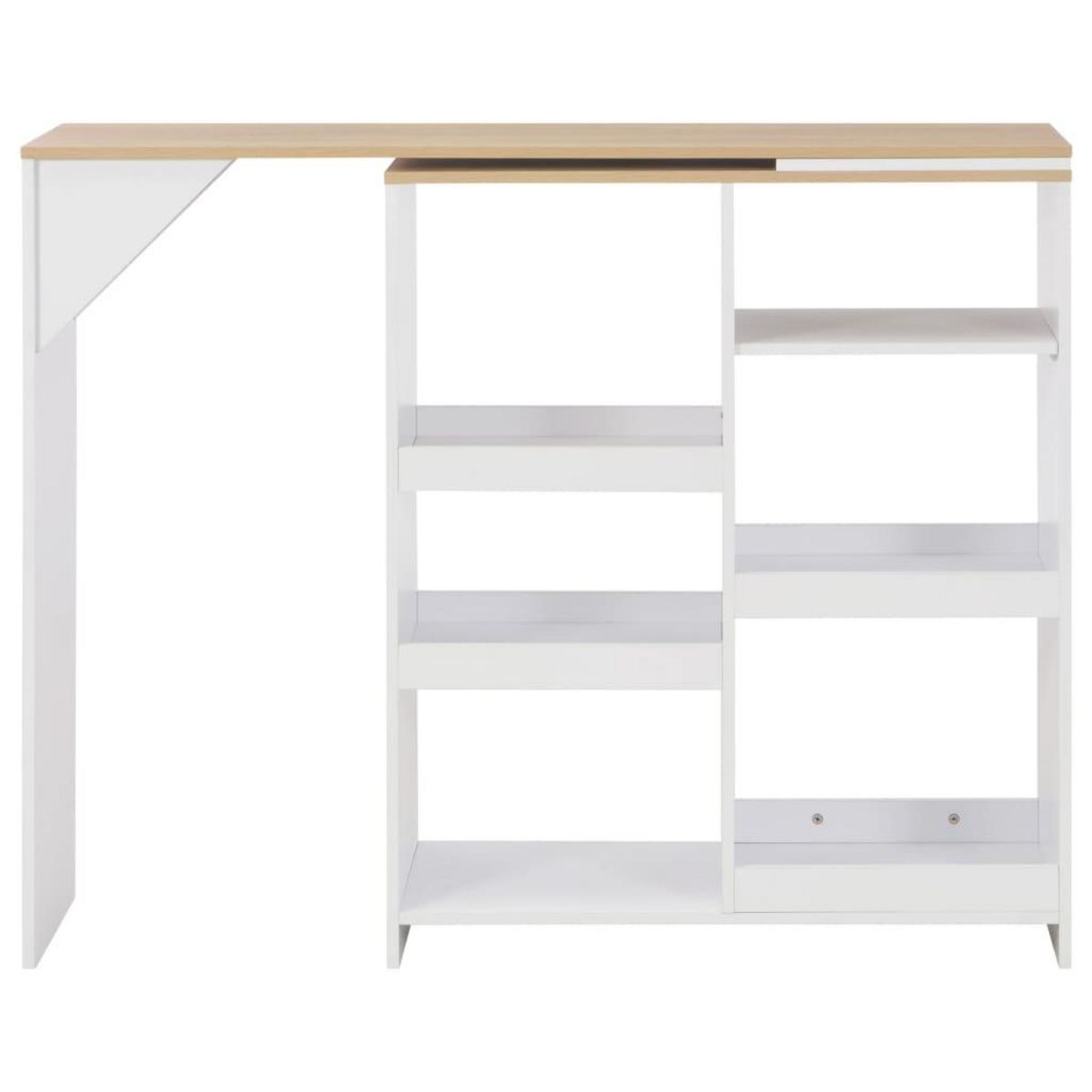 VIDAXL Table de bar avec tablette amovible Blanc 138x39x110 cm