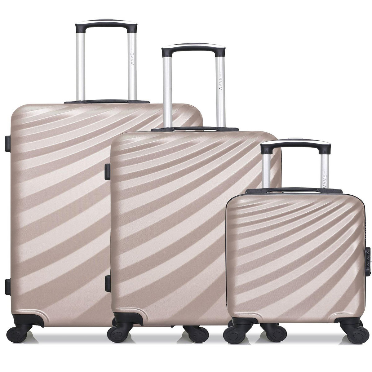 WAVE PARIS WAVE PARIS - Lot de 3 - Valise Grand format, valise weekend et valise cabine XXS DANUBE