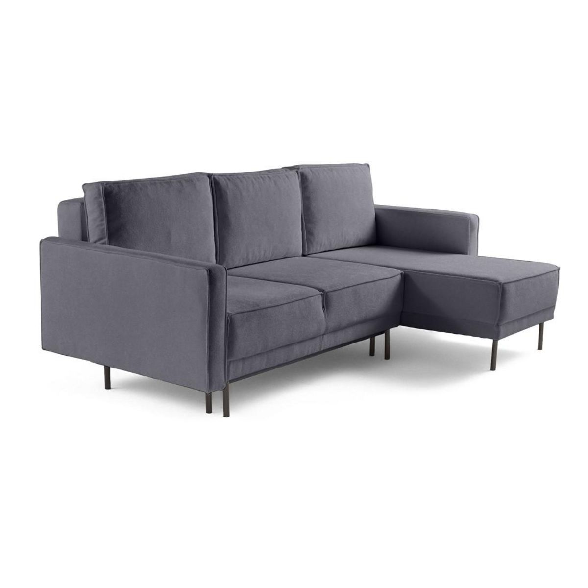 BEST MOBILIER Charlie - canapé d'angle réversible 4 places - convertible avec coffre - en tissu