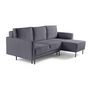 Voir la diapositive 1 : BEST MOBILIER Charlie - canapé d'angle réversible 4 places - convertible avec coffre - en tissu