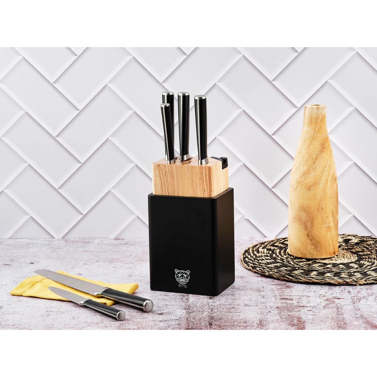 BJORN Bloc couteaux de cuisine JONA PORVOO - 8 pièces