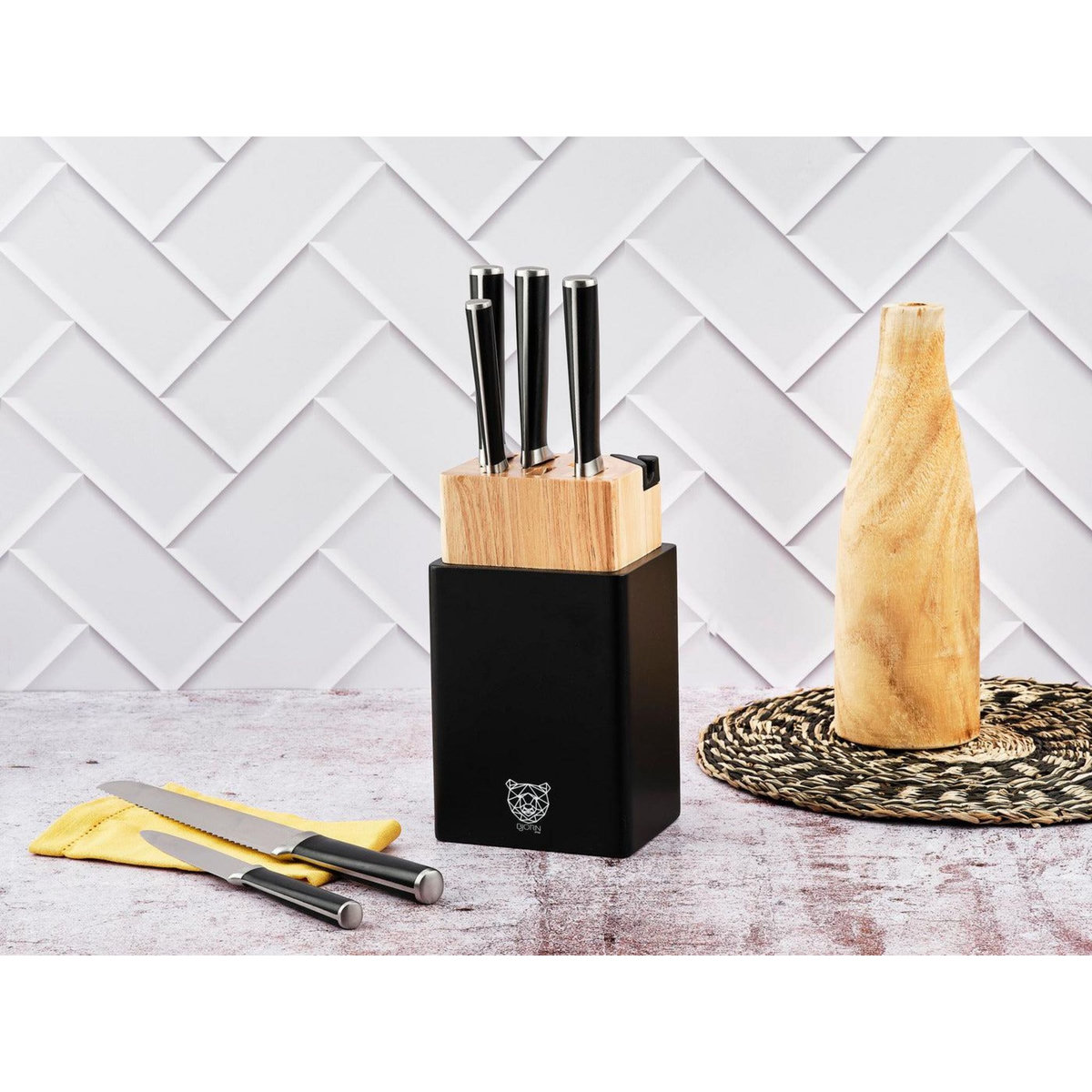 BJORN Bloc couteaux de cuisine JONA PORVOO - 8 pièces