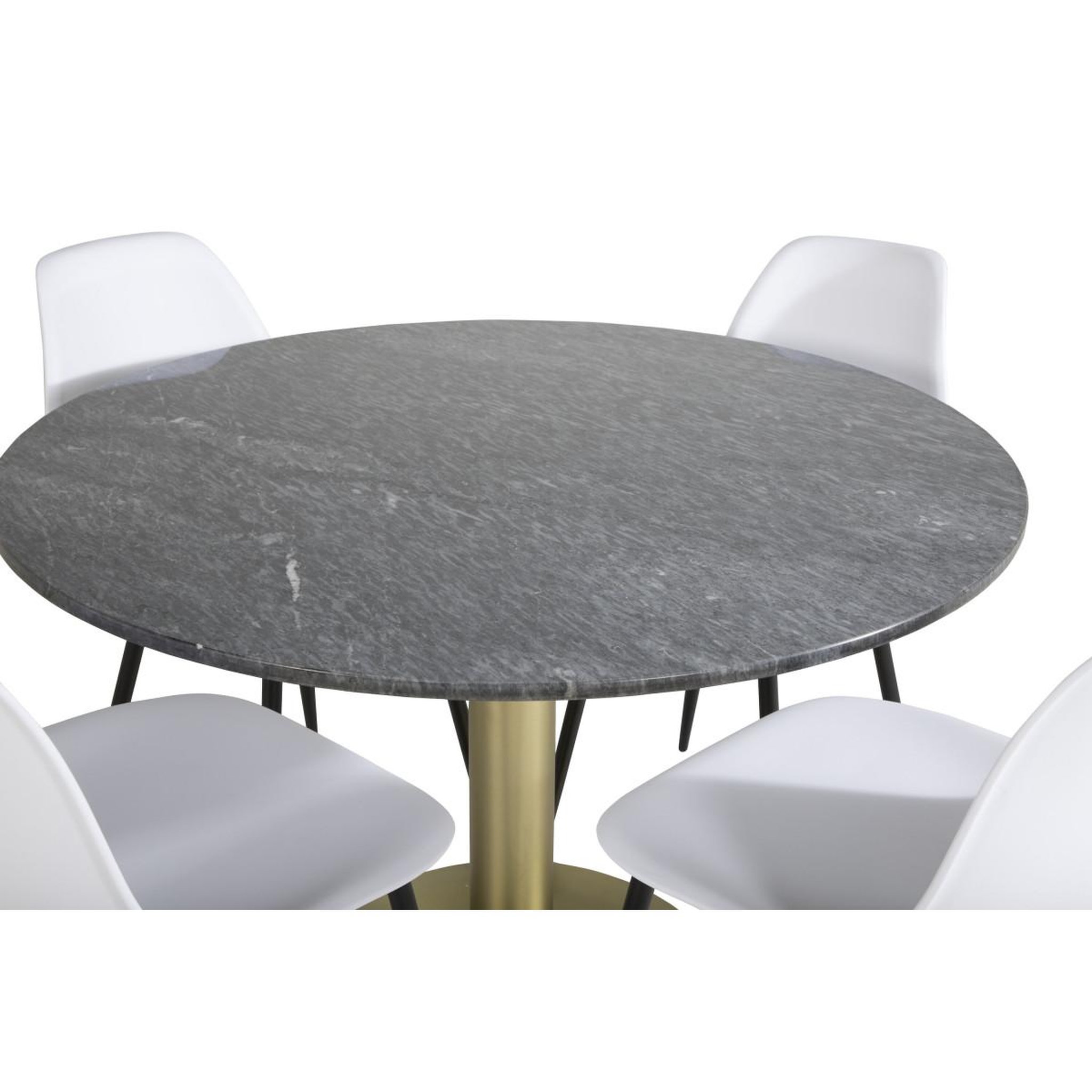 Voir la diapositive 3 : Paris Prix Ensemble table à manger & 4 chaises  estelle & polar  106cm gris foncé & blanc