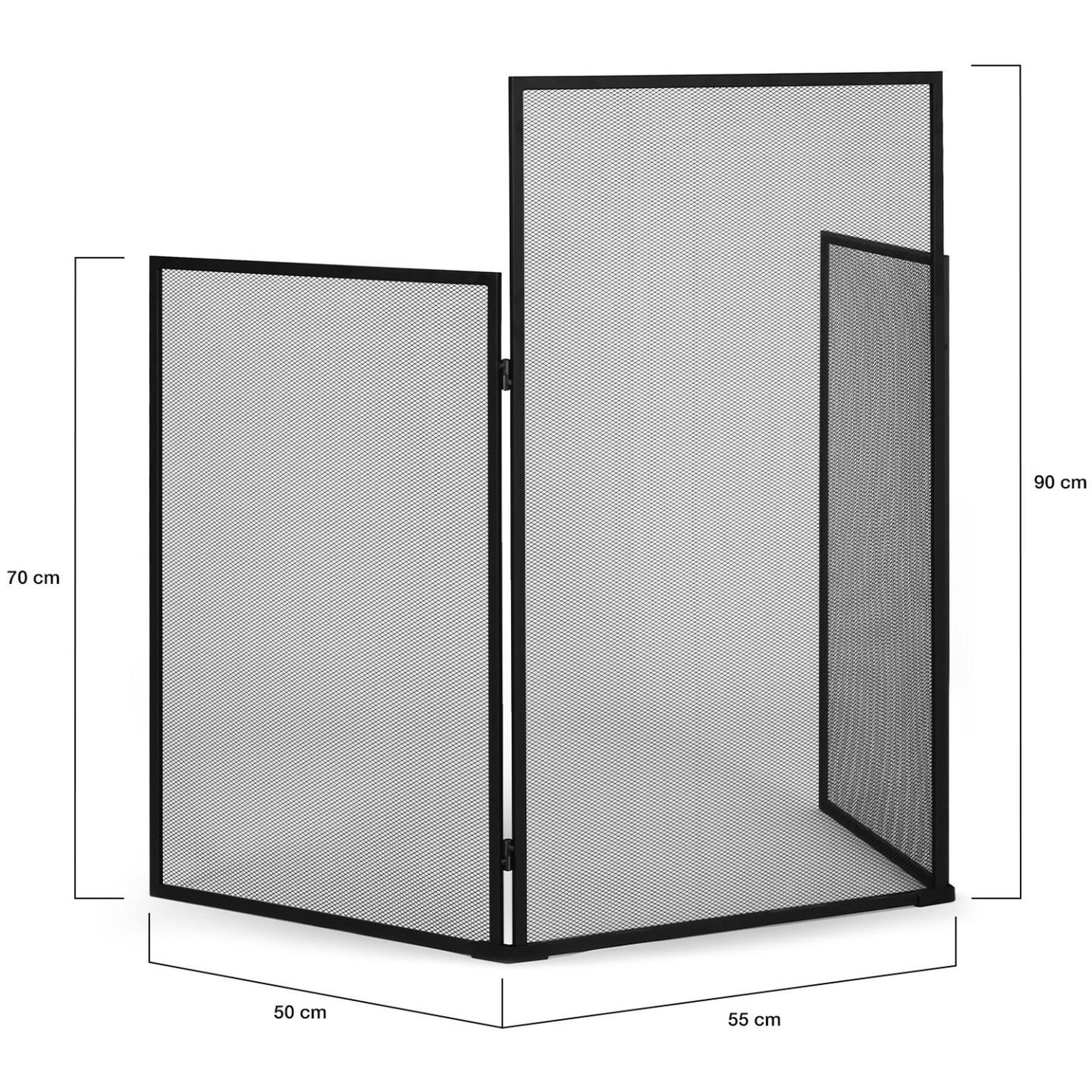 Voir la diapositive 5 : ID MARKET Grille de protection pare feu 3 volets pour poêle et cheminée