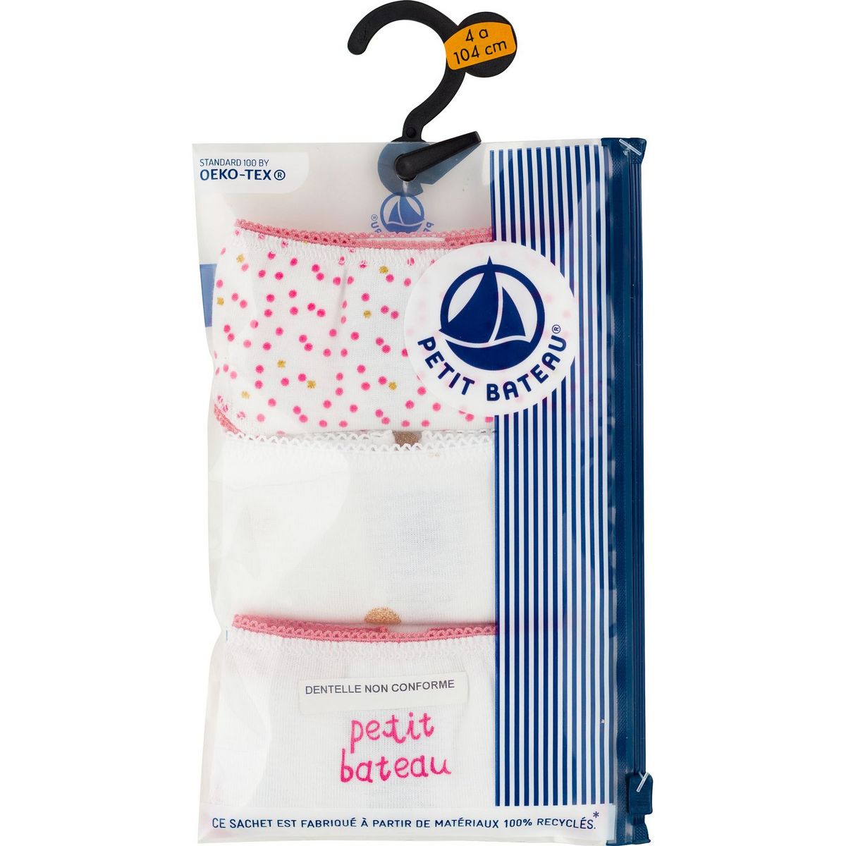 PETIT BATEAU Lot de 3 culottes fantaisies fille