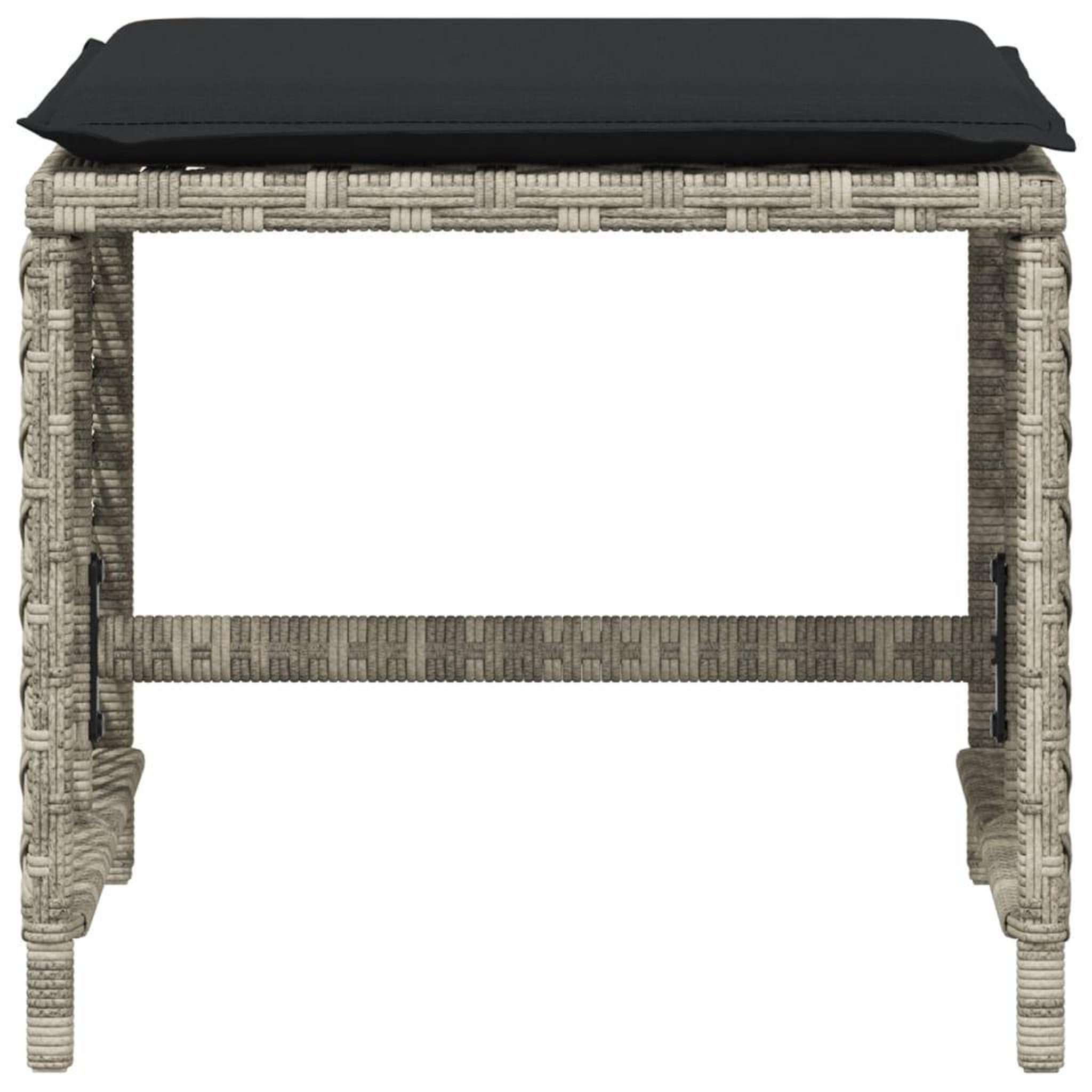 Voir la diapositive 5 : VIDAXL Tabourets de jardin et coussins lot de 4 gris clair 41x41x36 cm