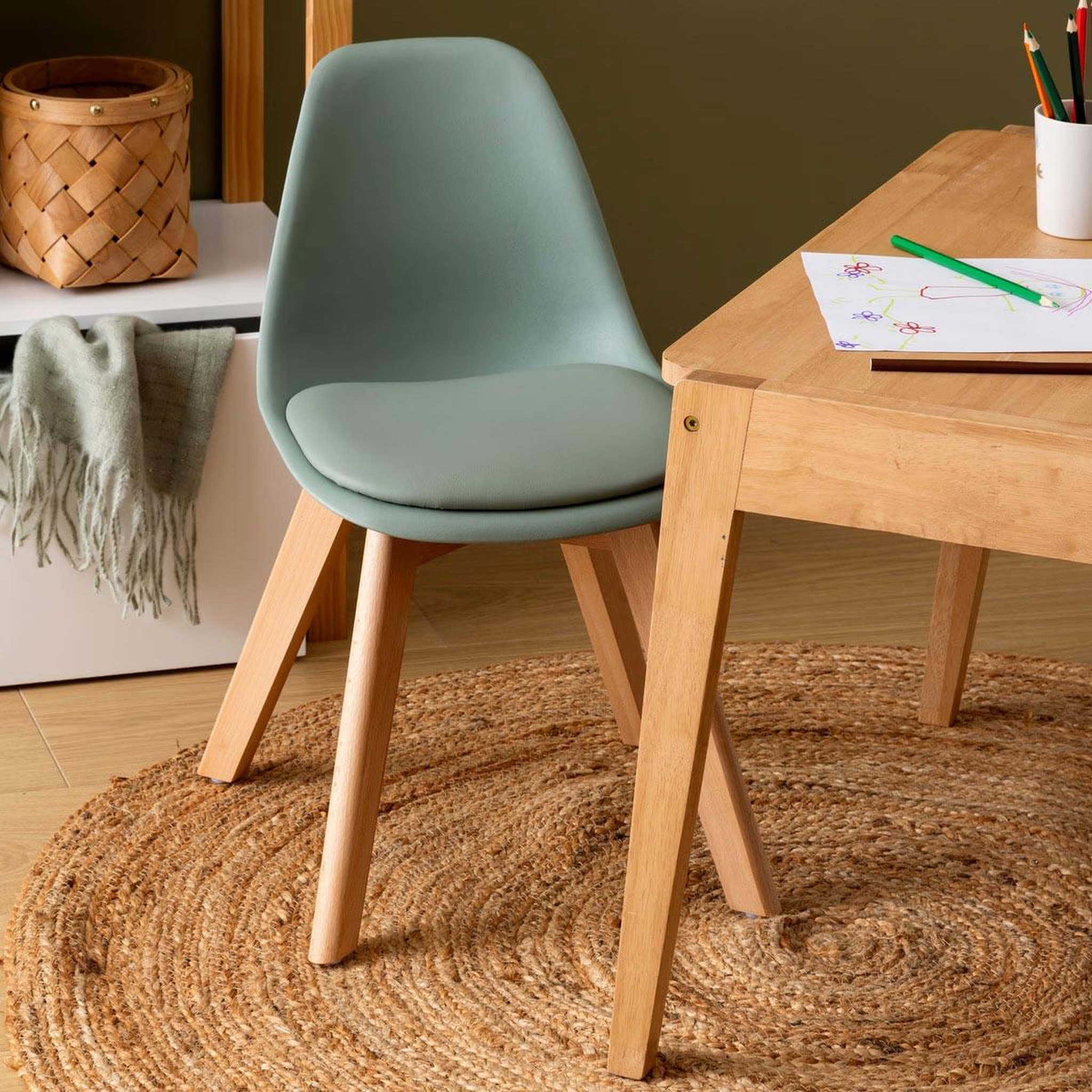 Voir la diapositive 3 : Atmosphera Kids Chaise enfant mini  baya  55cm vert