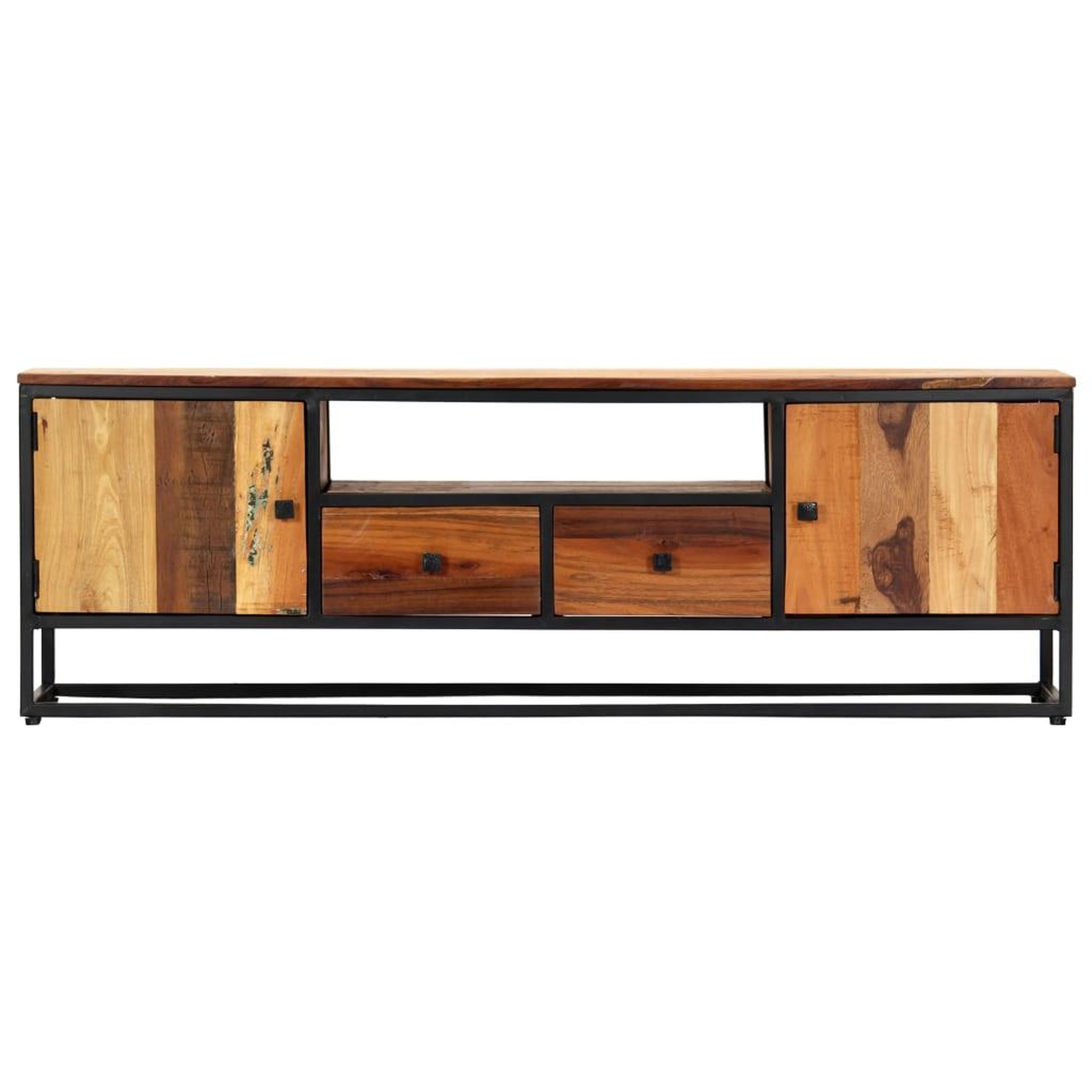 Voir la diapositive 3 : VIDAXL Meuble tv 120 x 30 x 40 cm bois de recuperation massif et acier
