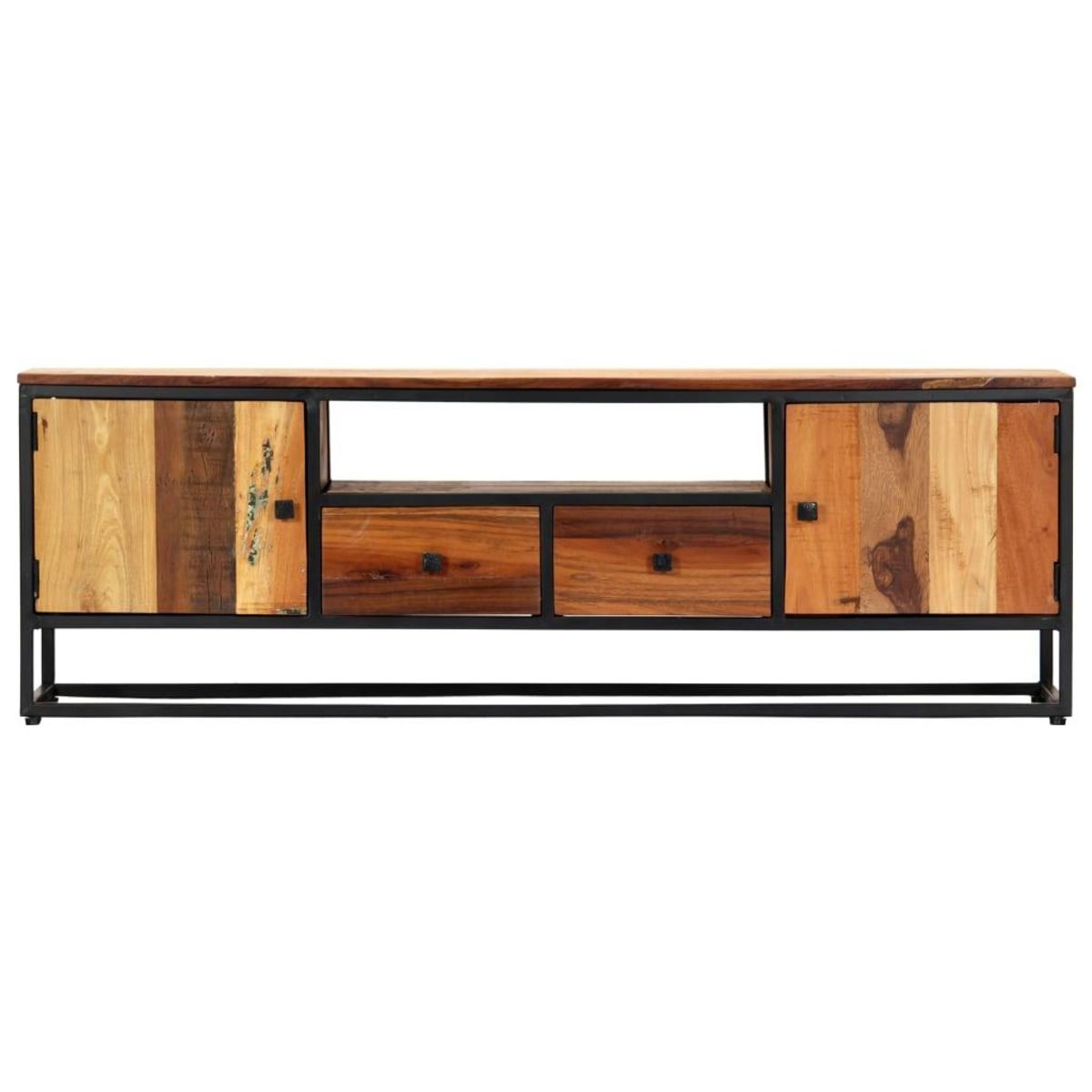 VIDAXL Meuble TV 120 x 30 x 40 cm Bois de recuperation massif et acier