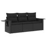 Voir la diapositive 2 : VIDAXL Salon de jardin 3 pcs avec coussins noir resine tressee