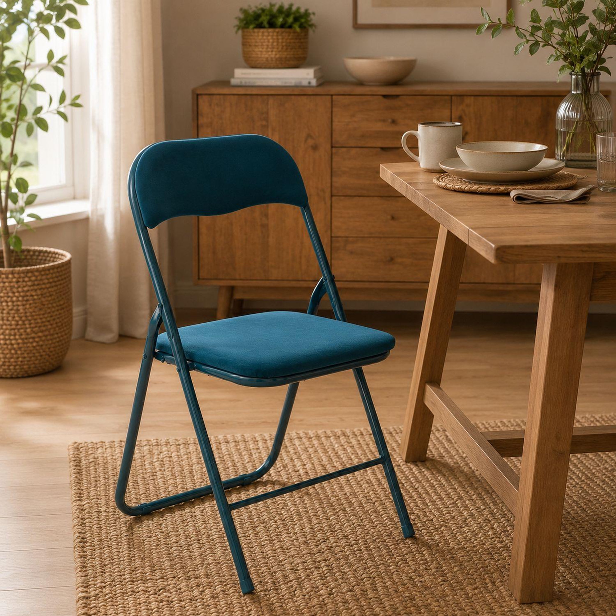 Voir la diapositive 3 : FIVE Lot de 6 chaises pliantes effet velours