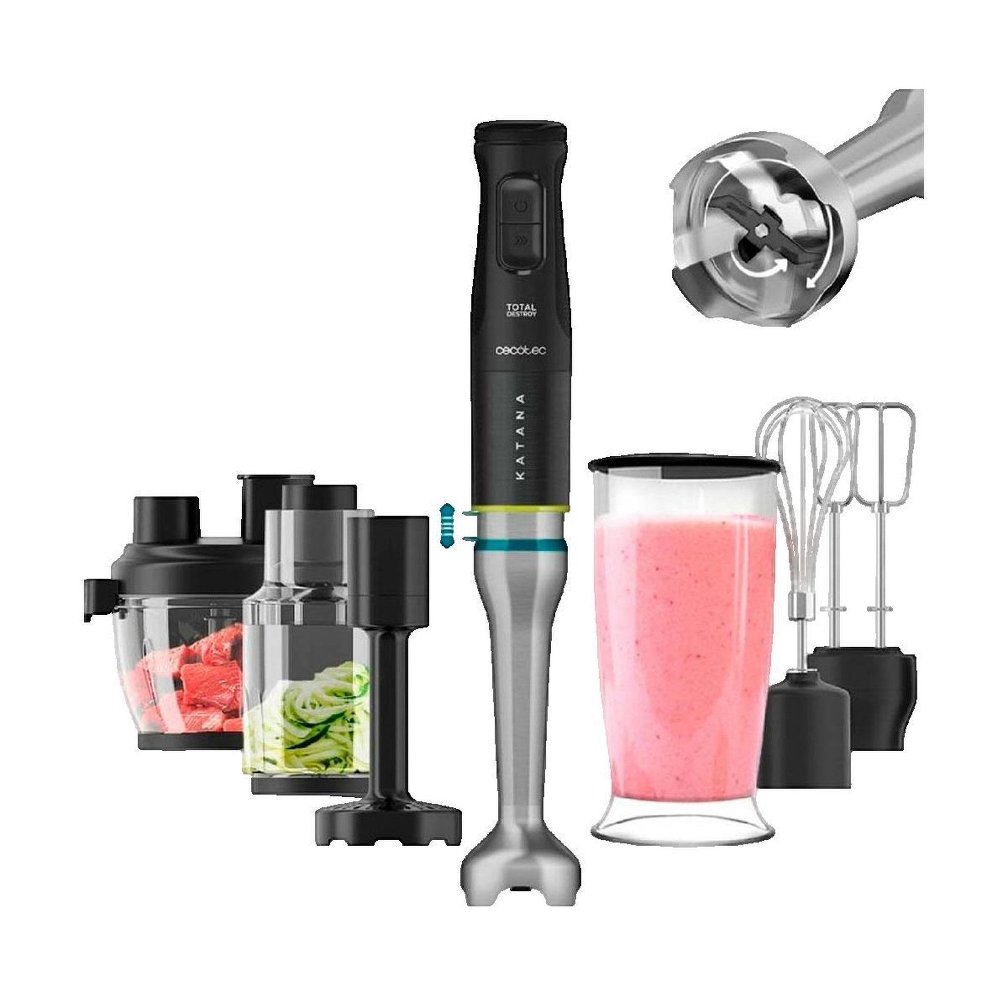 Voir la diapositive 2 : CECOTEC Mixeur plongeant Cecotec Katana 15 TotalDestroy