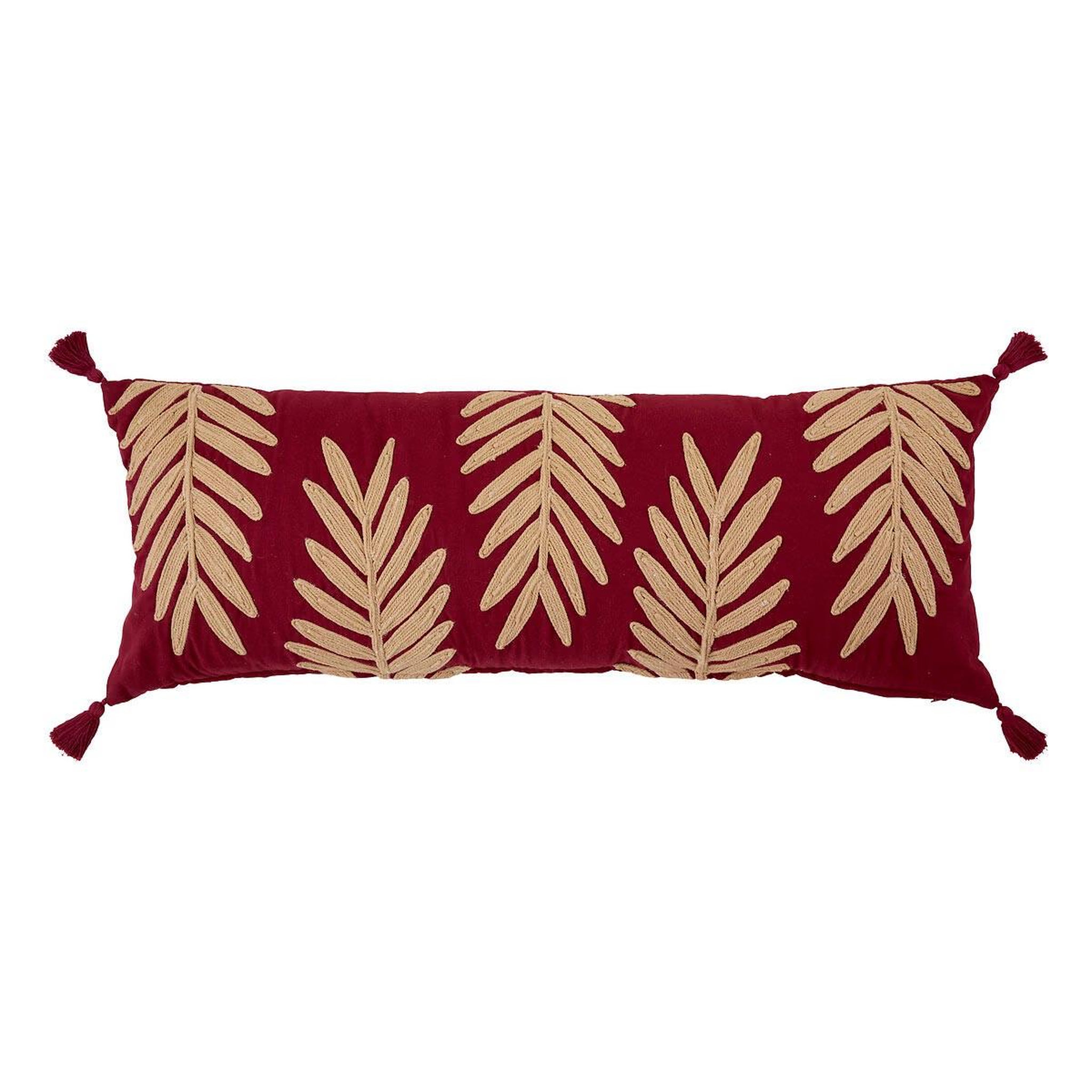 Voir la diapositive 1 : ATMOSPHERA Coussin déco brodé  yucatan  30x80cm aubergine