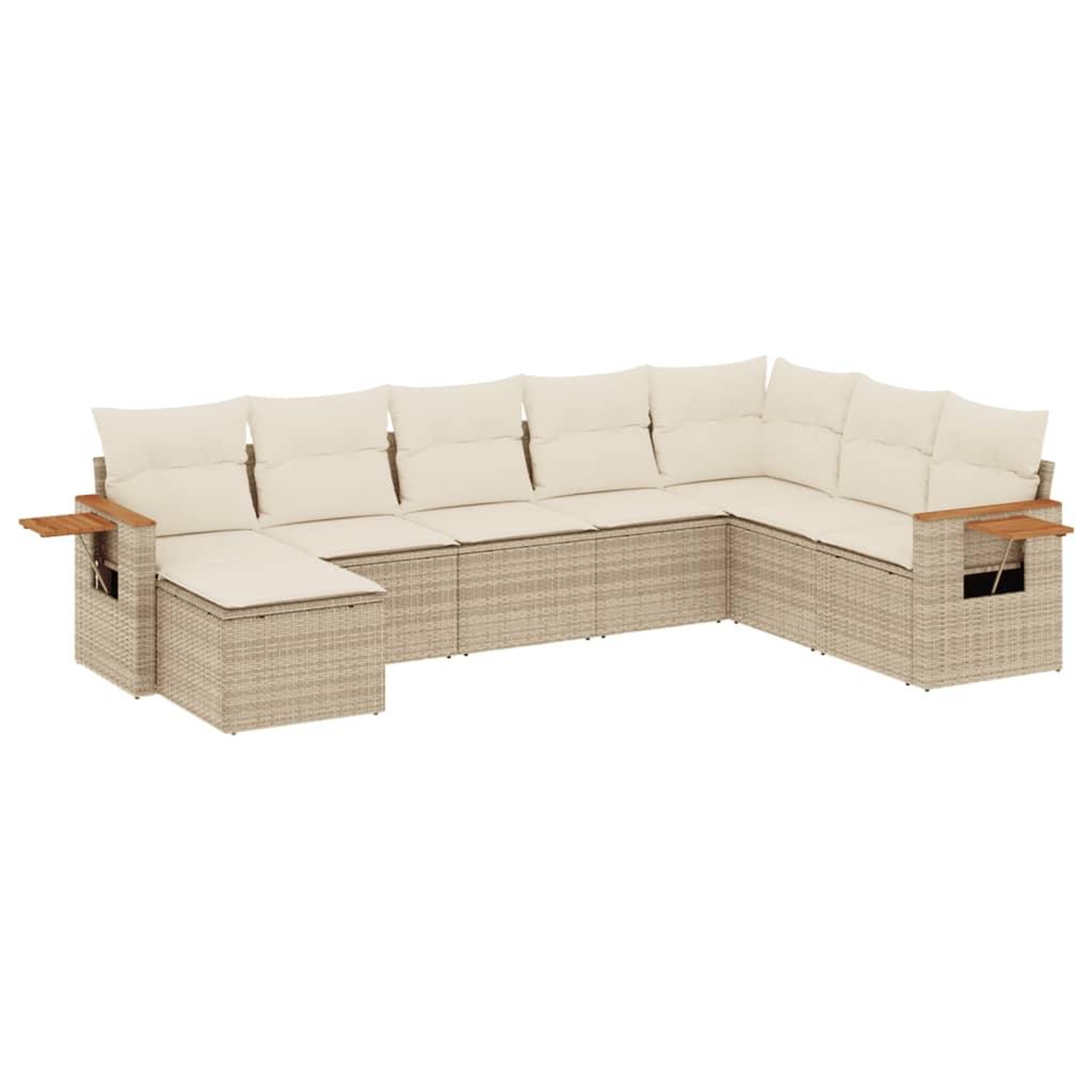 Voir la diapositive 2 : VIDAXL Salon de jardin avec coussins 8 pcs beige resine tressee