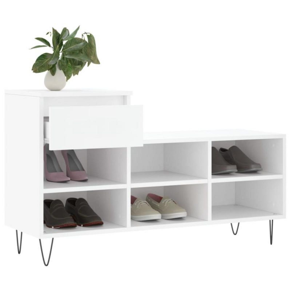 VIDAXL Armoire à chaussures Blanc 102x36x60 cm Bois d ingénierie