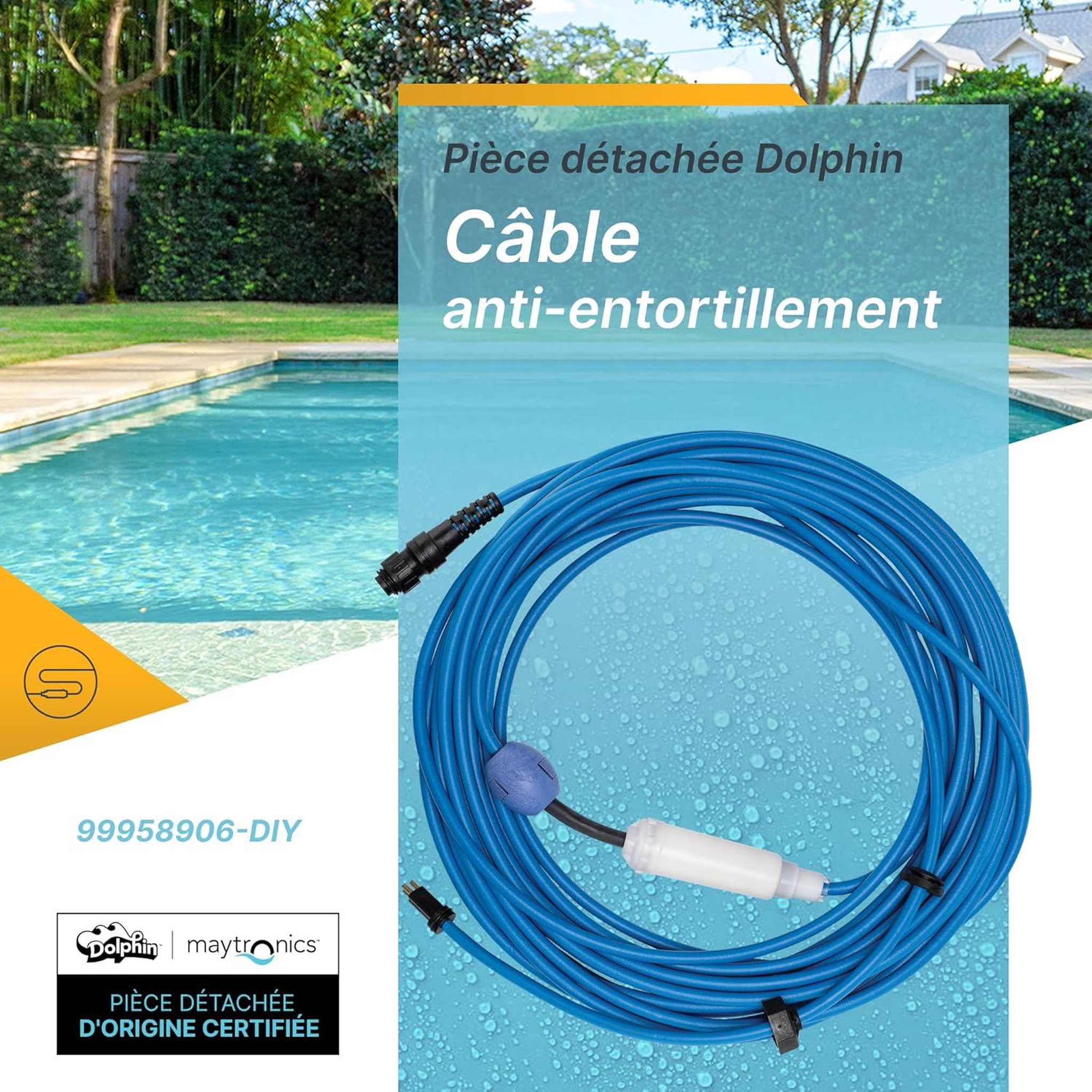 Voir la diapositive 4 : Dolphin Câble de 17 mètres avec swivel et wi-fi/bluetooth pour robot dolphin (voir liste) - 99958906-DIY