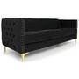 Voir la diapositive 2 : Paris Prix Canapé 3 Places en Velours  Suez  204cm Noir