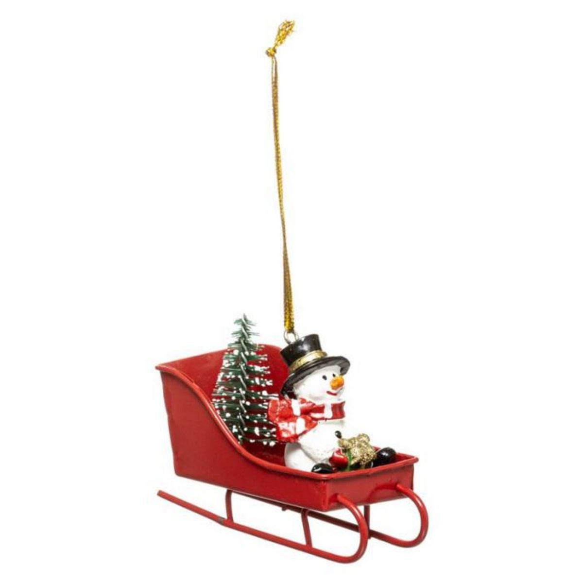 FEERIC LIGHT & CHRISTMAS Sujet de Noël Traineau  Soir  9cm Rouge