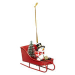 FEERIC LIGHT & CHRISTMAS Sujet de Noël Traineau  Soir  9cm Rouge