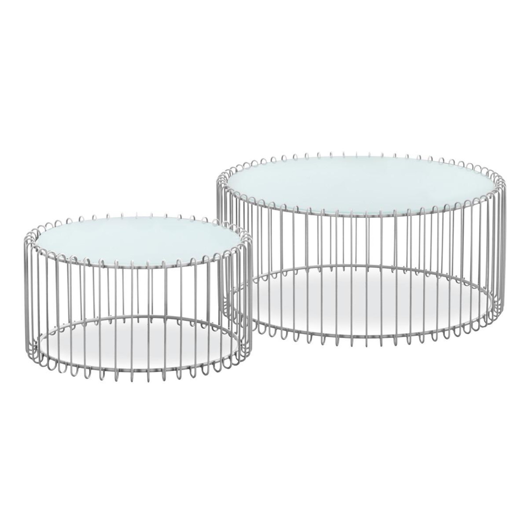 Paris Prix Lot 2 tables basses  universe  85cm blanc & gris