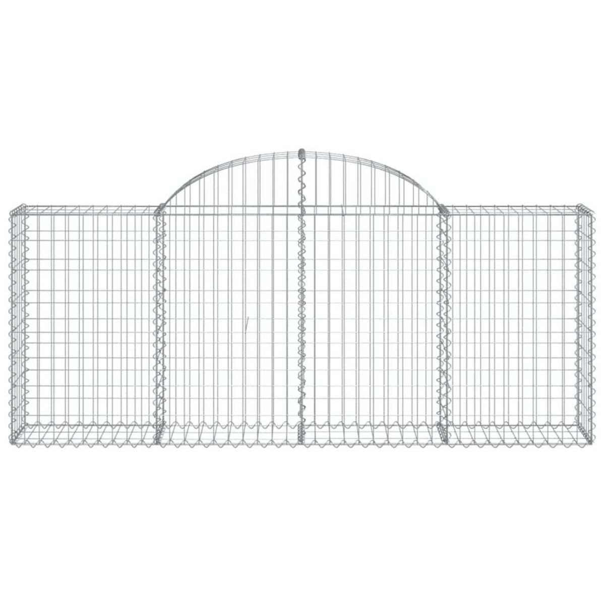 VIDAXL Paniers a gabions arques 15 pcs 200x30x80/100 cm Fer galvanise
