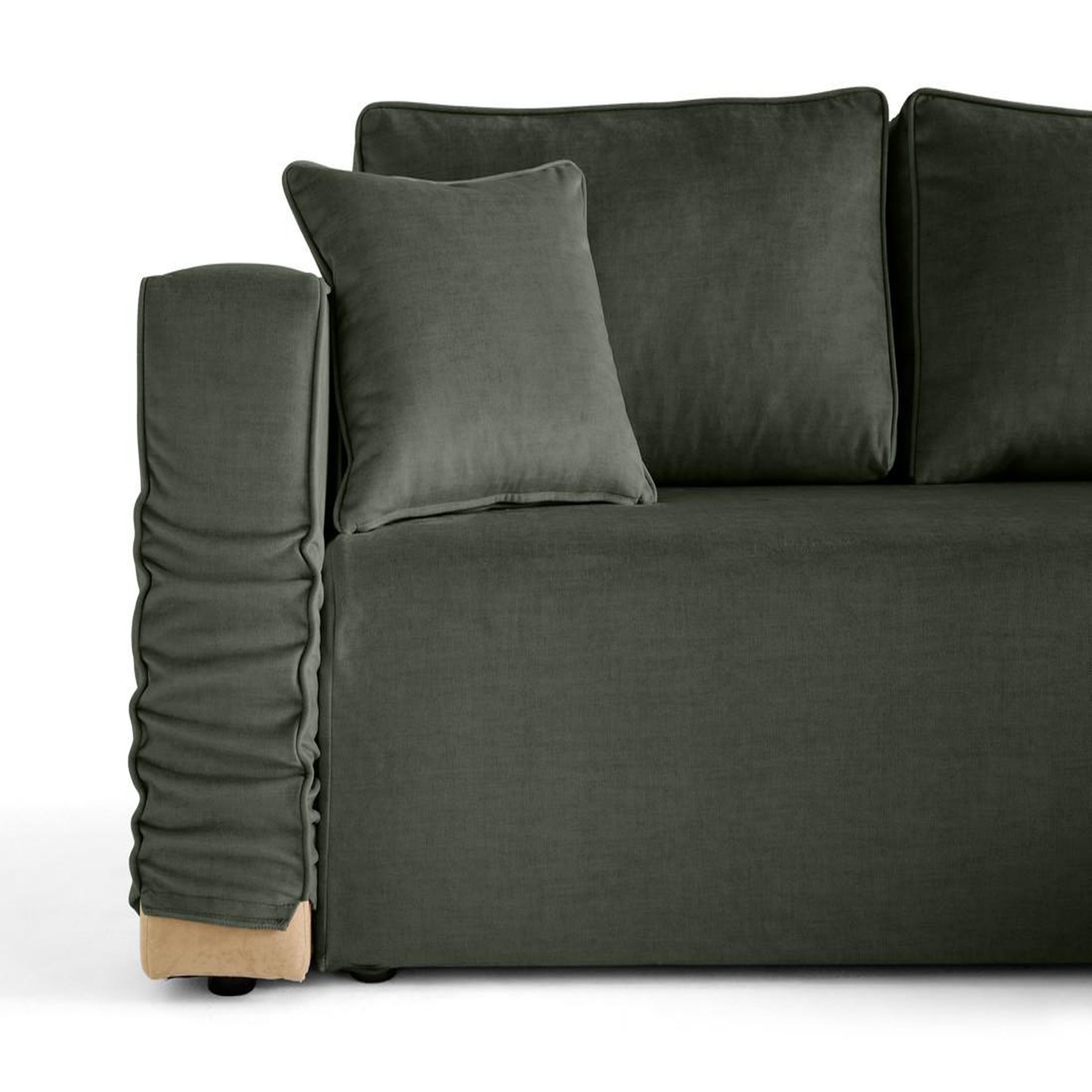 Voir la diapositive 3 : BEST MOBILIER Housse en velours pour canapé déhoussable topaze