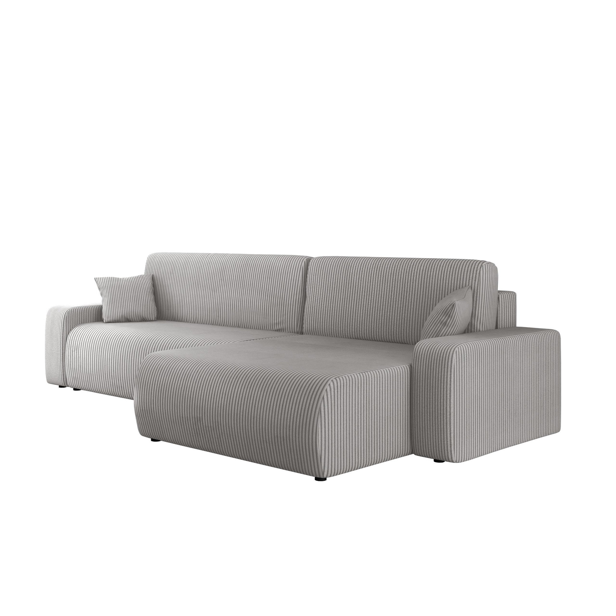 Voir la diapositive 6 : BEST MOBILIER Artemisa - canapé d'angle réversible 5 places convertible avec coffre en velours côtelé