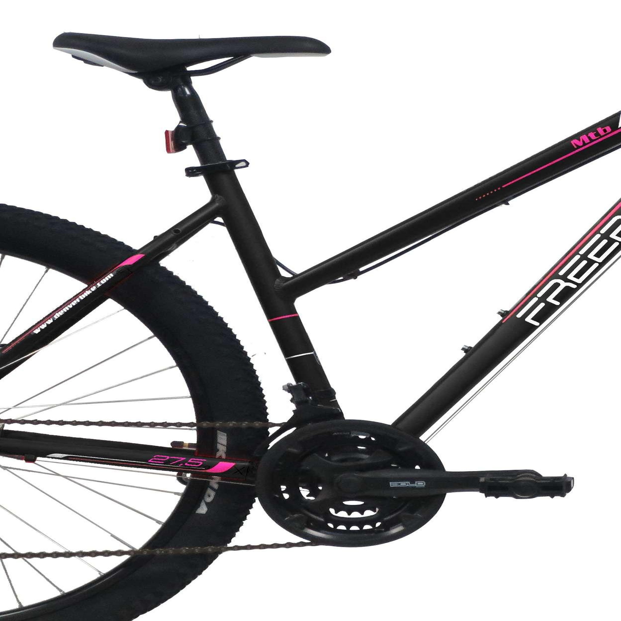Voir la diapositive 3 : FREERIDER Vélo VTT 27,5'' Rigide Femme   Freerider   avec cadre rigide en aluminium - Double Freins à Disque - Dérailleur Shimano - Fourche télescopique et Jantes en aluminium renforcées noires