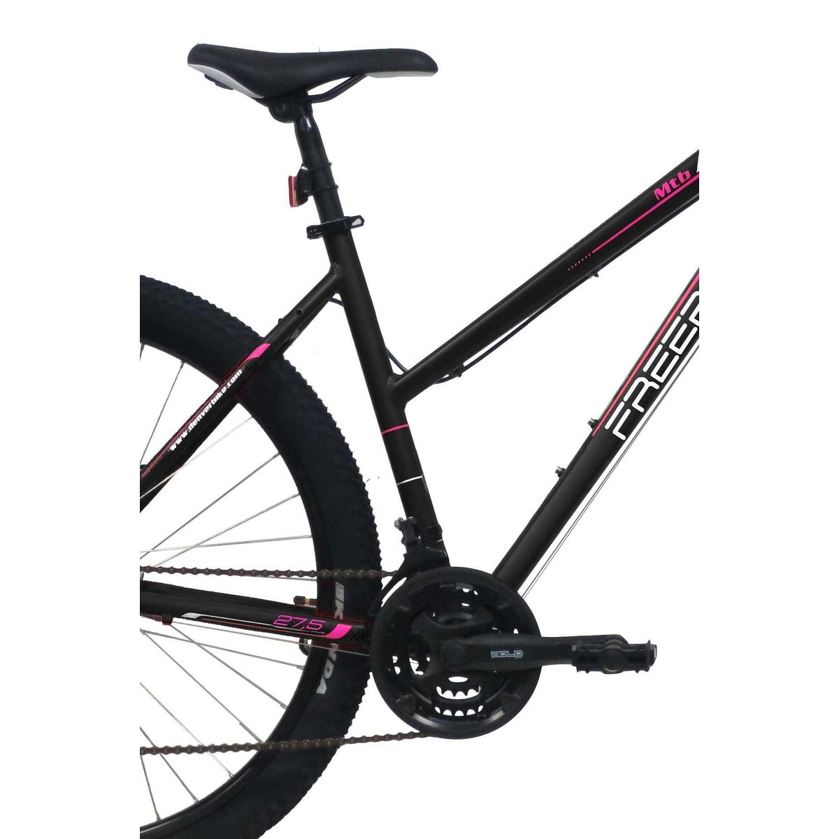 FREERIDER Vélo VTT 27,5'' Rigide Femme   Freerider   avec cadre rigide en aluminium - Double Freins à Disque - Dérailleur Shimano - Fourche télescopique et Jantes en aluminium renforcées noires