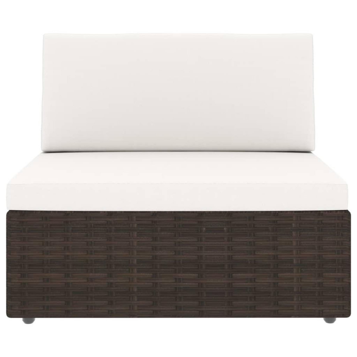 VIDAXL Salon de jardin 5 pcs avec coussins Marron Resine tressee