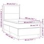Voir la diapositive 6 : VIDAXL Sommier a lattes de lit avec matelas Gris fonce 80x200 cm Tissu