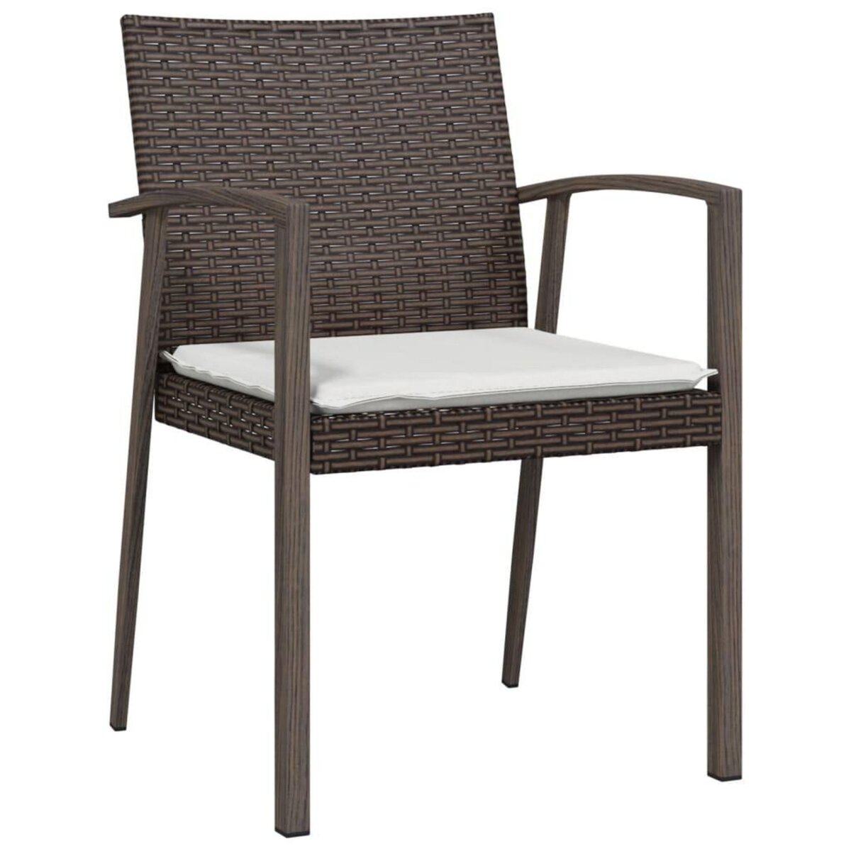 VIDAXL Chaises de jardin coussins lot de 2 marron 56,5x57x83 cm rotin