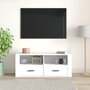 Voir la diapositive 3 : VIDAXL Meuble TV Blanc 100x35x40 cm Bois d'ingenierie