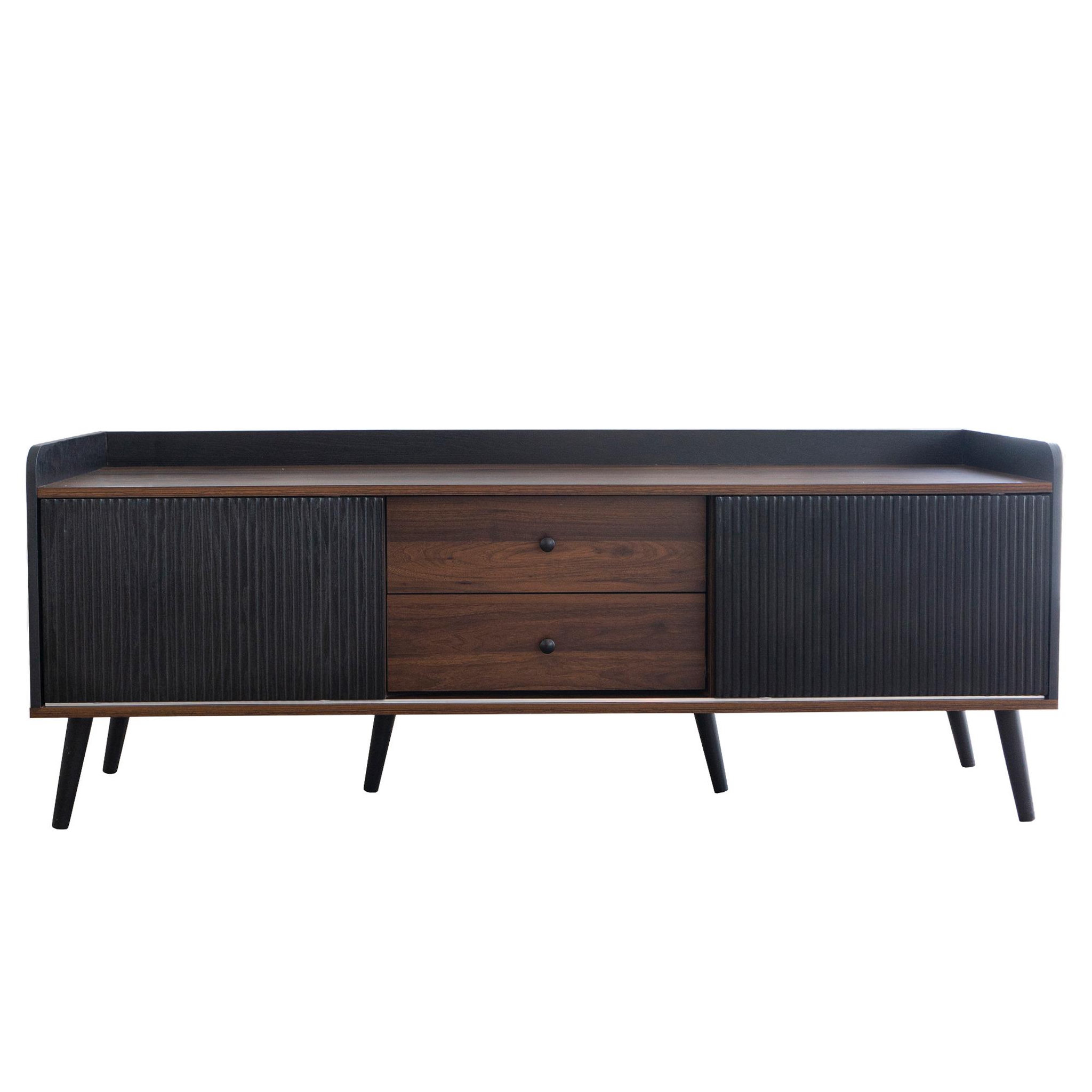MERAX Meuble tv noir 160 cm panneau de particules