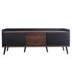 MERAX Meuble tv noir 160 cm panneau de particules