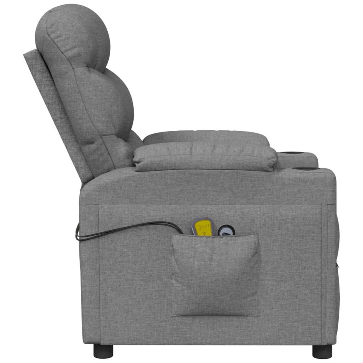 VIDAXL Fauteuil electrique de massage Gris clair Tissu