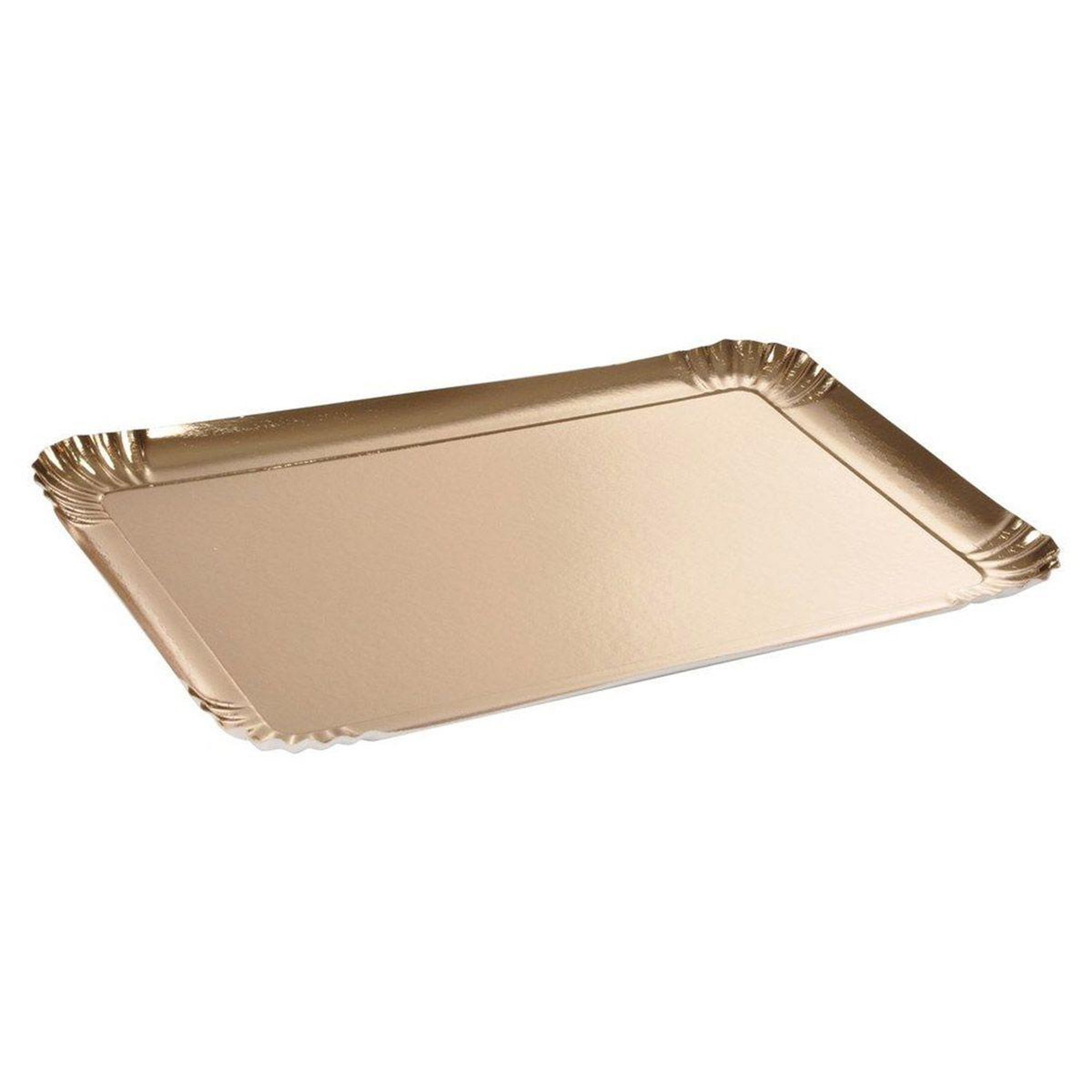 HOMEA Lot de 3 Plateaux en Carton  Rectangle  28x42cm Or